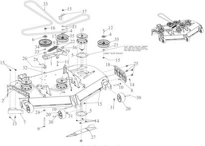 Deck Diagram and Parts List for ZTXS5-54KH (47RTCAB7010)(2023) Cub Cadet Lawn Tractor